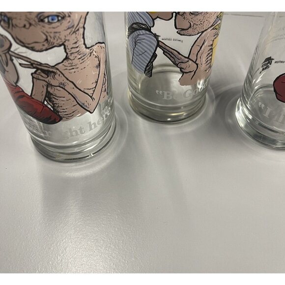 Set of 3 Vintage Pizza Hut E.T. Extra-Terrestrial Glasses -1982 Excellent Cond. - Picture 3 of 13